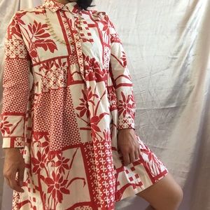Anthropologie Maeve Printmaker Poplin Shirtdress❤️